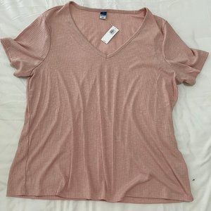 Old Navy Luxe Ribbed V-neck T-shirt